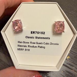 Classic Statements Pink Rose Quartz Earrings